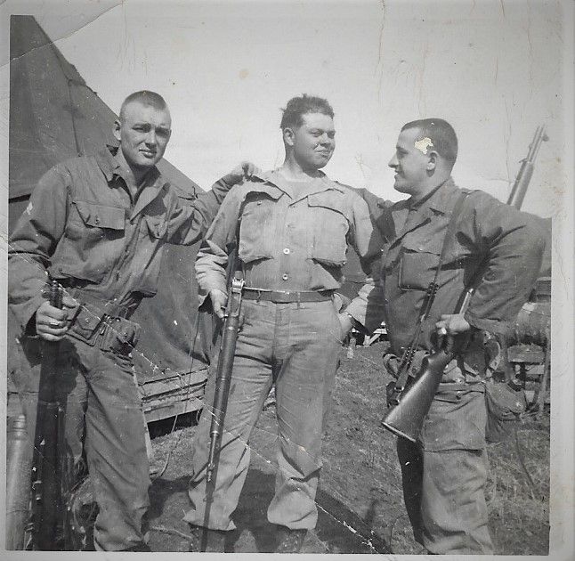 Frank Dollins(left) Korean War